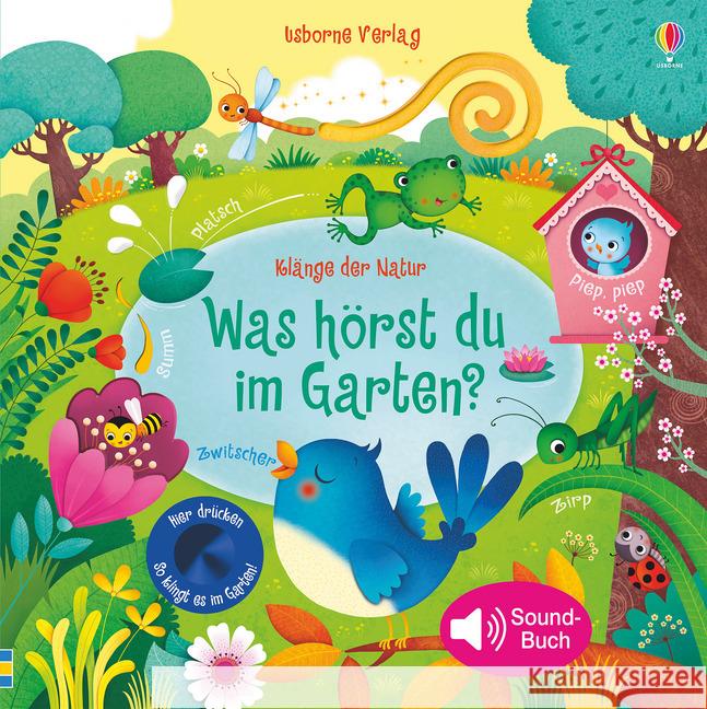Klänge der Natur: Was hörst du im Garten?, m. Soundeffekten Taplin, Sam 9781782325918 Usborne Verlag - książka