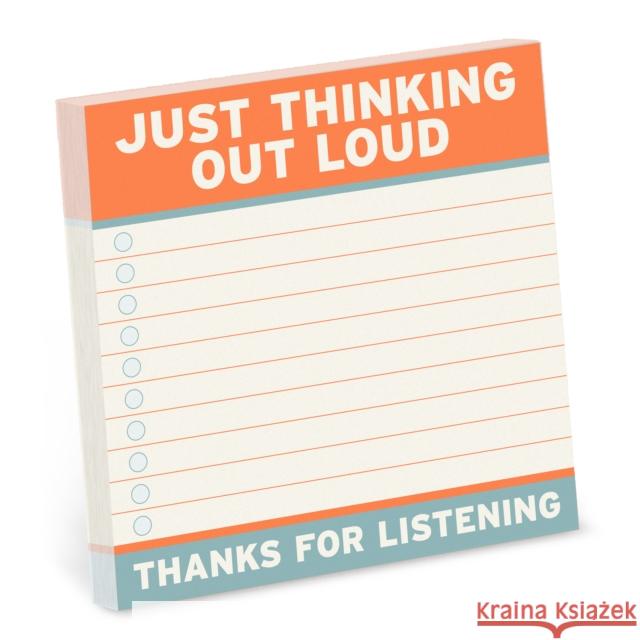 Knock Knock Thinking Out Loud Sticky Notes (4 x 4-inches) Knock Knock 9781683493174 Knock Knock - książka