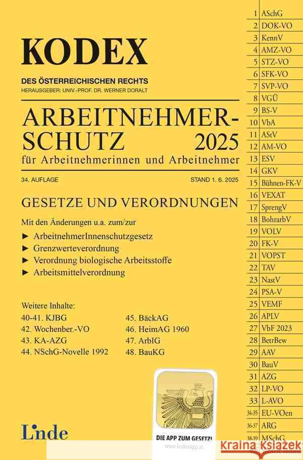 KODEX Arbeitnehmerschutz 2025 Reznik, Helmut 9783707352771 Linde, Wien - książka