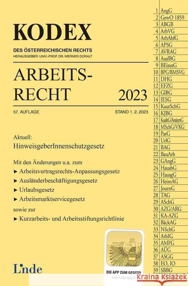 KODEX Arbeitsrecht 2023 Stech, Edda, Ercher-Lederer, Gerda 9783707347562 Linde, Wien - książka