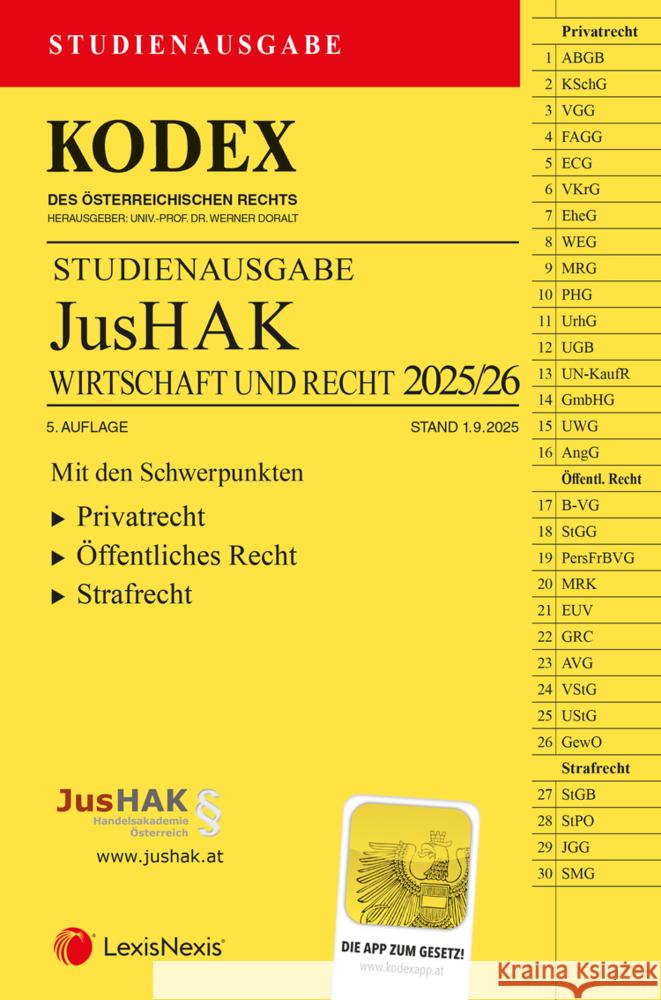 KODEX JusHAK 2025/26 - inkl. App  9783700790716 LexisNexis Österreich - książka