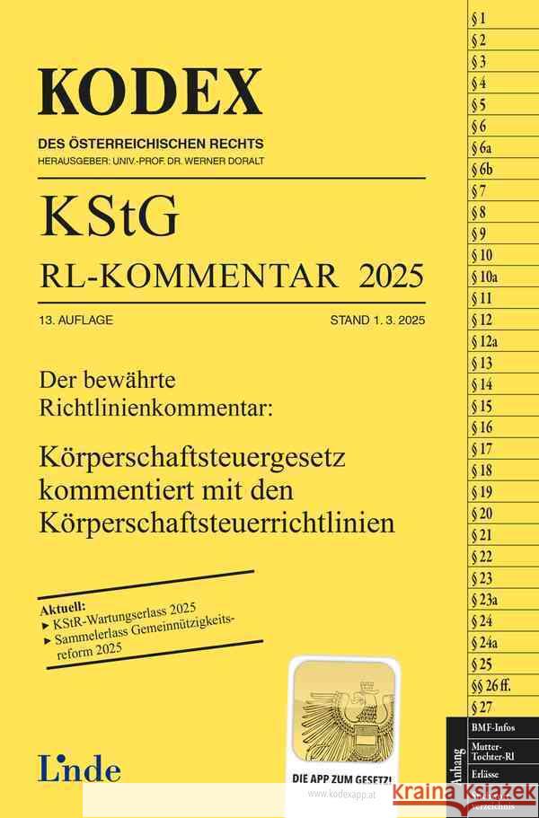 KODEX KStG Richtlinien-Kommentar 2025 Humann, Peter, Stift, Andreas 9783707352412 Linde, Wien - książka