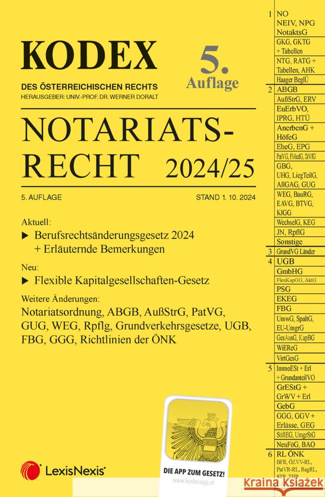 KODEX Notariatsrecht 2024/25 - inkl. App  9783700786467 LexisNexis Österreich - książka