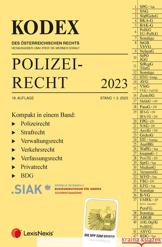 KODEX Polizeirecht 2023 - inkl. App  9783700783725 LexisNexis Österreich - książka