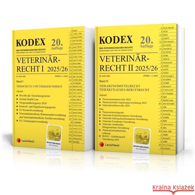 KODEX Veterinärrecht I+II 2025  9783700780250 LexisNexis Österreich - książka