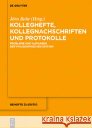 Kolleghefte, Kollegnachschriften und Protokolle No Contributor 9783110644852 de Gruyter - książka