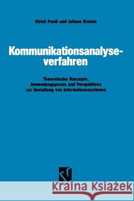 Kommunikationsanalyseverfahren Ulrich Frank Ulrich Frank 9783528051549 Springer - książka