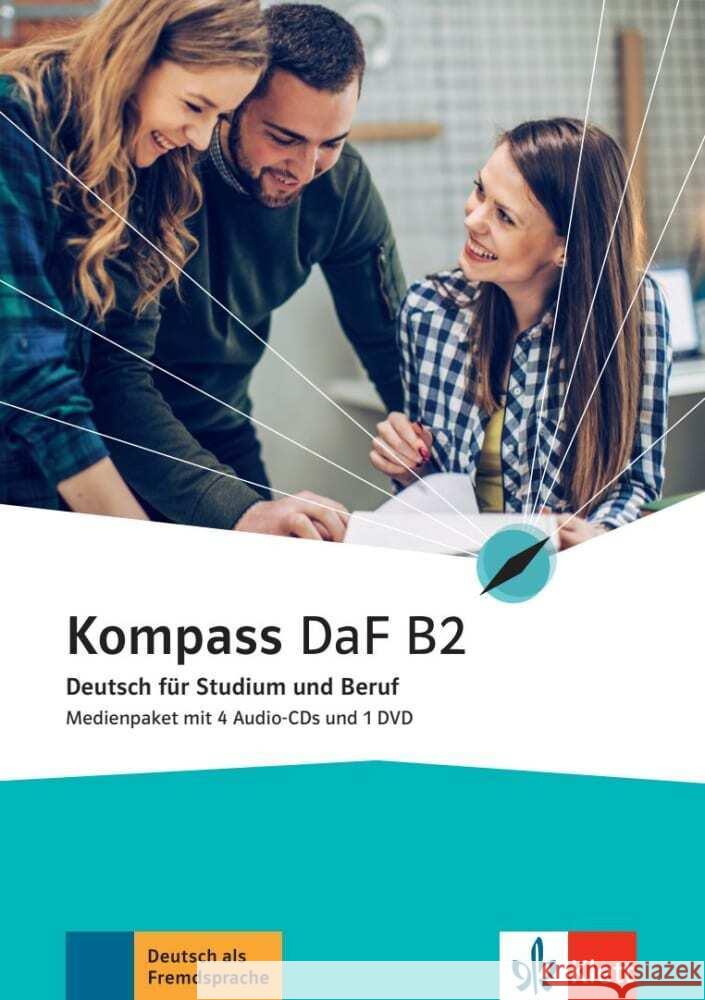 Kompass DaF B2, Audio-CD : Medienpaket (4 Audio-CDs + 1 DVD) Braun, Birgit; Fügert, Nadja; Jin, Friederike 9783126700115 Klett Sprachen - książka