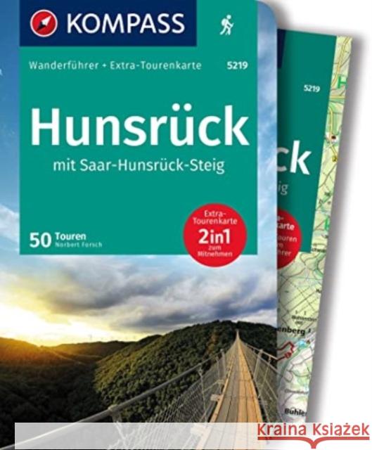 KOMPASS Wanderführer 5219 Hunsrück mit Saar-Hunsrück-Steig, 50 Touren Forsch, Norbert 9783991215431 Kompass-Karten - książka