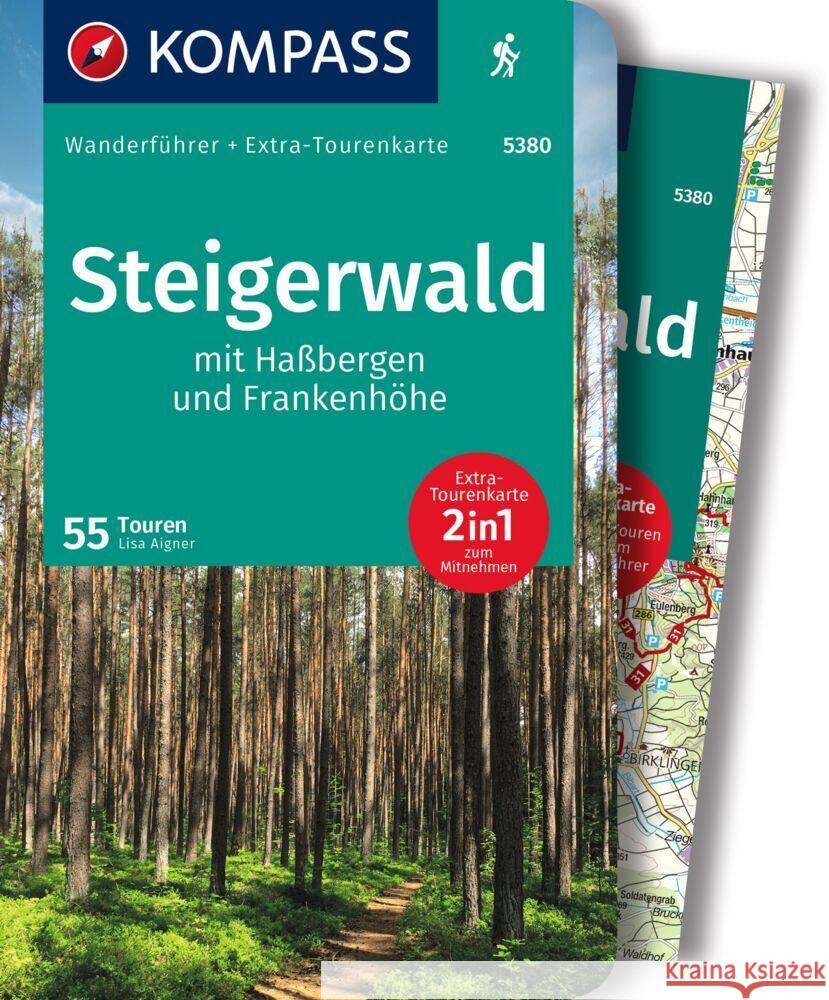 KOMPASS Wanderführer 5380 Steigerwald mit Haßbergen und Frankenhöhe, 55 Touren Aigner, Lisa 9783991214847 Kompass-Karten - książka