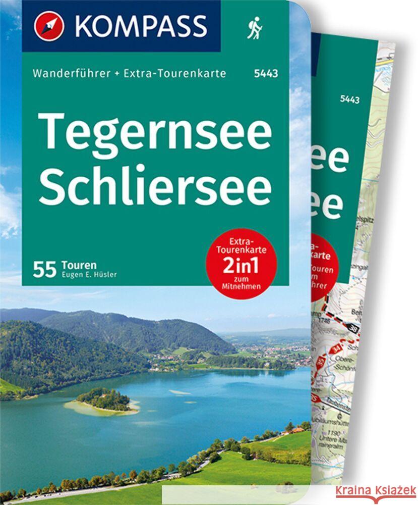 KOMPASS Wanderführer 5443 Tegernsee, Schliersee Hüsler, Eugen 9783991212041 Kompass-Karten - książka