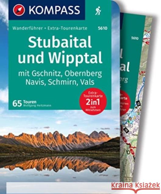 KOMPASS Wanderführer 5610 Stubaital und Wipptal mit Gschnitz, Obernberg, Navis, Schmirn, Vals, 65 Touren Heitzmann, Wolfgang 9783991215462 Kompass-Karten - książka