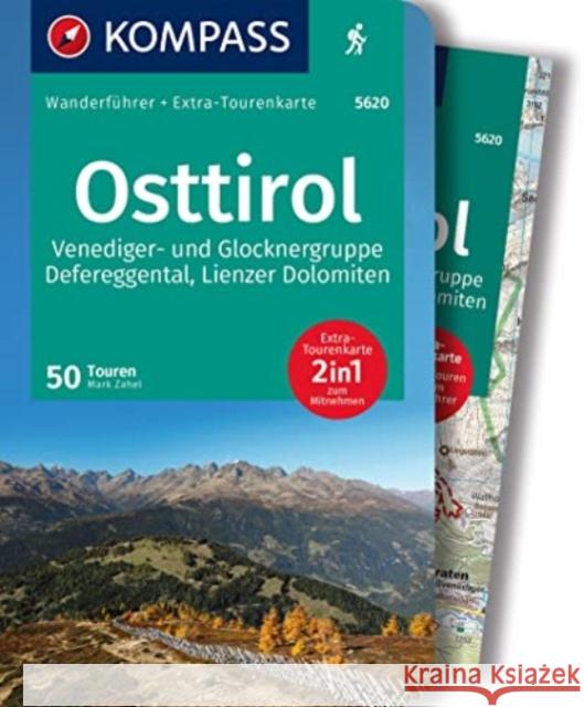 KOMPASS Wanderführer 5620 Osttirol, Venediger- und Glocknergruppe, Defereggental, Lienzer Dolomiten, 50 Touren  9783991216292 Kompass-Karten - książka