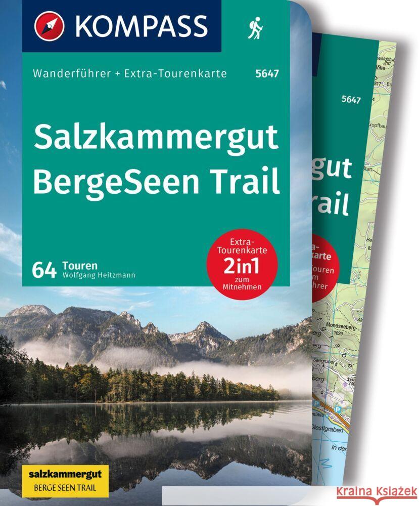 KOMPASS Wanderführer 5647 Salzkammergut BergeSeen Trail, 61 Touren Heitzmann, Wolfgang 9783991212010 Kompass-Karten - książka