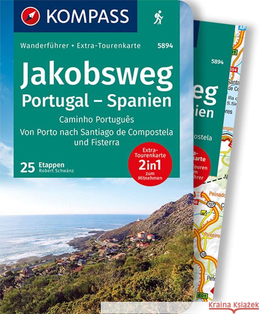 KOMPASS Wanderführer 5894 Jakobsweg Portugal Spanien Schwänz, Robert 9783991211440 Kompass-Karten - książka