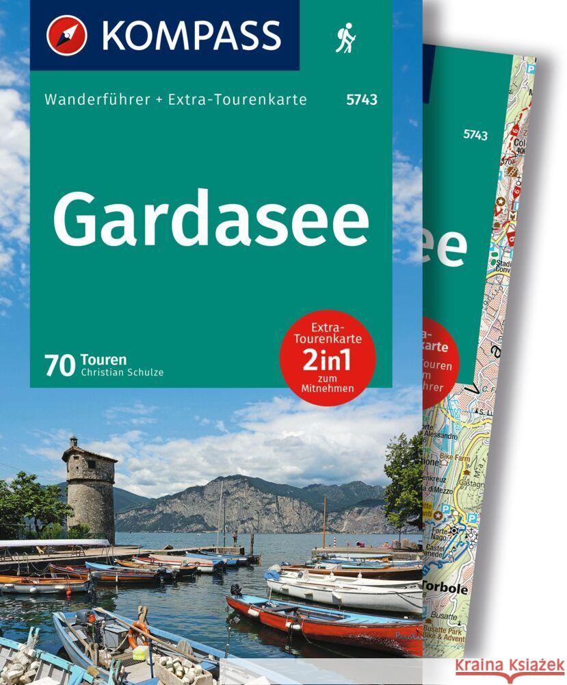 KOMPASS Wanderführer Gardasee, 70 Touren mit Extra-Tourenkarte Schulze, Christian 9783991540786 Kompass-Karten - książka