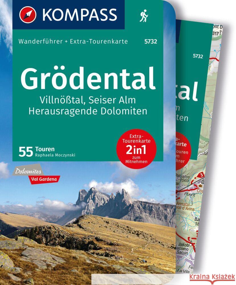 KOMPASS Wanderführer Grödental, Villnößtal, Seiser Alm, Herausragende Dolomiten, 55 Touren  9783991219347 Kompass-Karten - książka