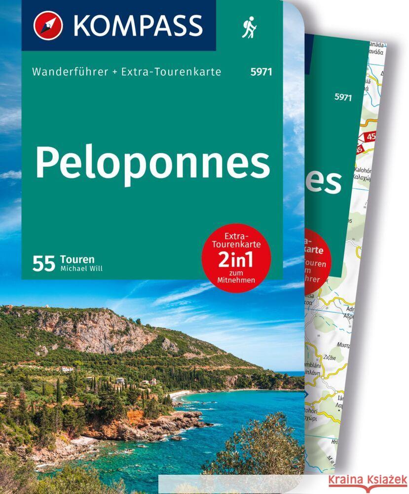 KOMPASS Wanderführer Peloponnes, 55 Touren Will, Michael 9783991216803 Kompass-Karten - książka