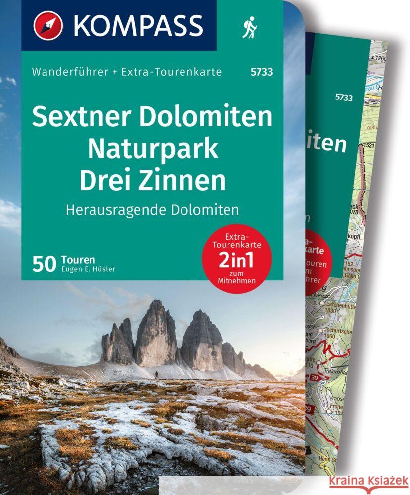 KOMPASS Wanderführer Sextner Dolomiten, Naturpark Drei Zinnen - Herausragende Dolomiten, 50 Touren Hüsler, Eugen E 9783991217534 Kompass-Karten - książka