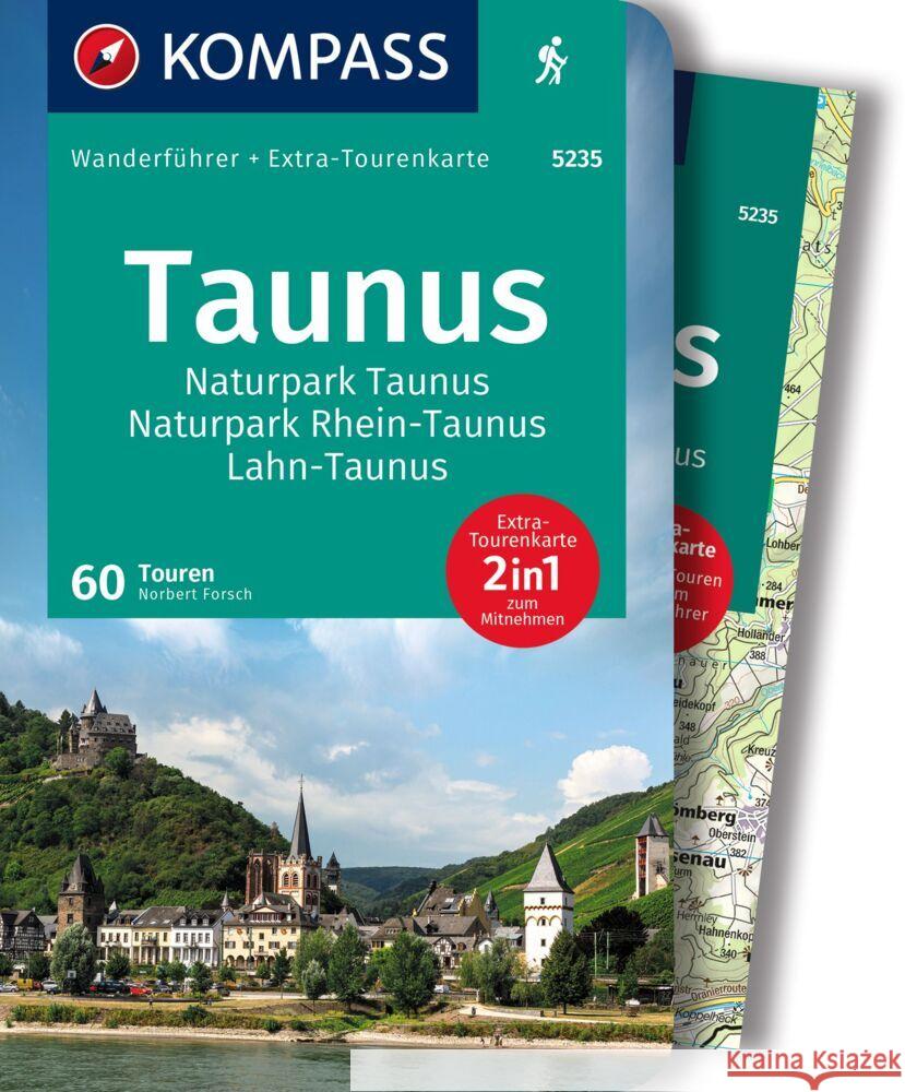 KOMPASS Wanderführer Taunus, Naturpark Taunus, Naturpark Rhein-Taunus, Lahn-Taunus, 60 Touren Forsch, Norbert 9783991216124 Kompass-Karten - książka