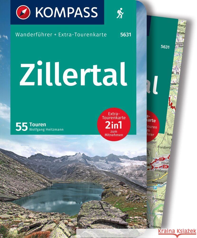 KOMPASS Wanderführer Zillertal, 55 Touren Heitzmann, Wolfgang 9783991217633 Kompass-Karten - książka