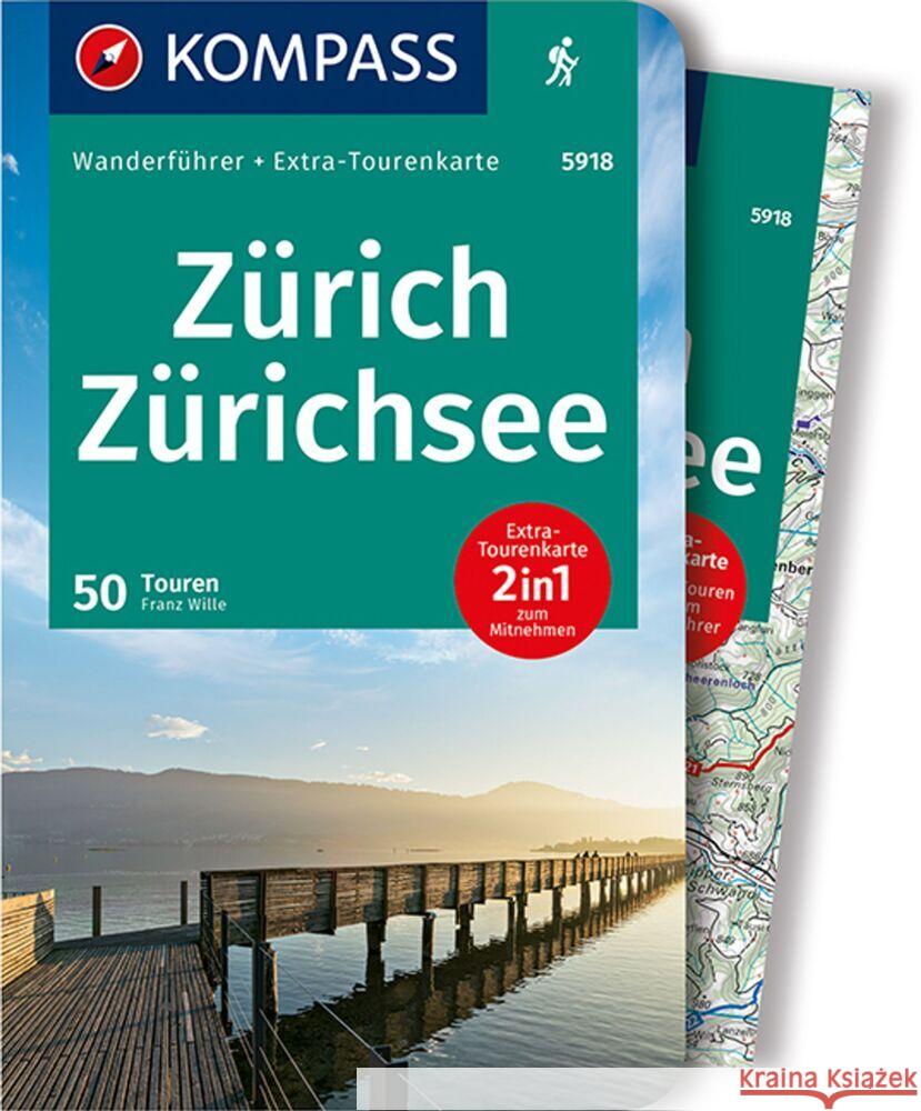 KOMPASS Wanderführer Zürich, Zürichsee : Wanderführer mit Extra-Tourenkarte 1:65.000, 50 Touren, GPX-Daten zum Download. Wille, Franz 9783990447758 Kompass-Karten - książka