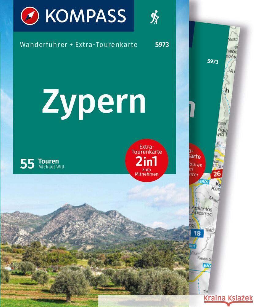 KOMPASS Wanderführer Zypern, 55 Touren mit Extra-Tourenkarte  9783991541318 Kompass-Karten - książka