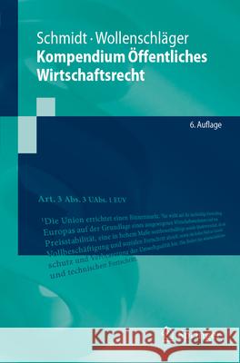 Kompendium ?ffentliches Wirtschaftsrecht Reiner Schmidt Ferdinand Wollenschl?ger 9783662685662 Springer - książka