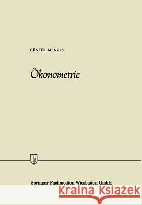 Ökonometrie Gunter Menges 9783663187615 Gabler Verlag - książka