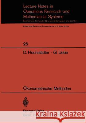 Ökonometrische Methoden Hochstädter, Dieter 9783540049500 Springer - książka