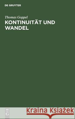 Kontinuität und Wandel Thomas Goppel, Reinhardt Blum 9783486558821 Walter de Gruyter - książka