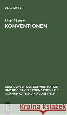 Konventionen David Lewis 9783110046083 Walter de Gruyter - książka