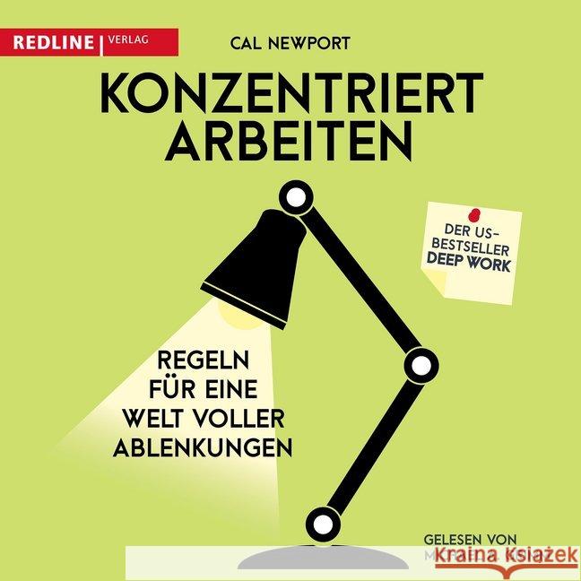 Konzentriert arbeiten, Audio-CD : Regeln für eine Welt voller Ablenkungen. Ungekürzte Lesung Newport, Cal 9783748401223 Audio Verlag München - książka