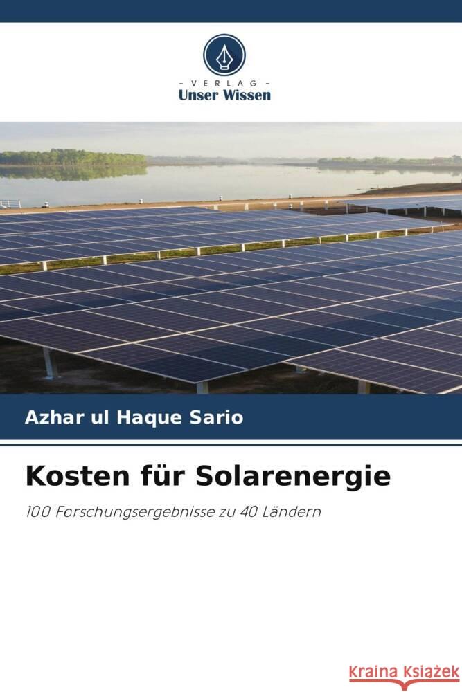 Kosten f?r Solarenergie Azhar Ul Haque Sario 9786203593006 Verlag Unser Wissen - książka
