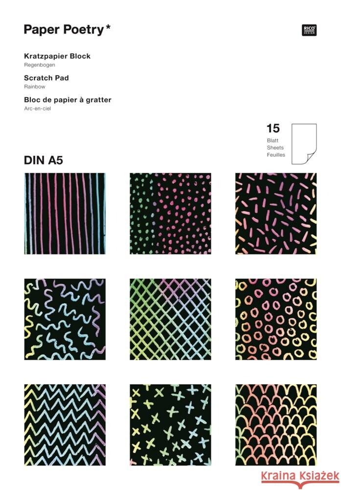 Kratzpapier Block Regenbogen, Din A5 FSC MIX  4051271482299 RICO-Design tap - książka