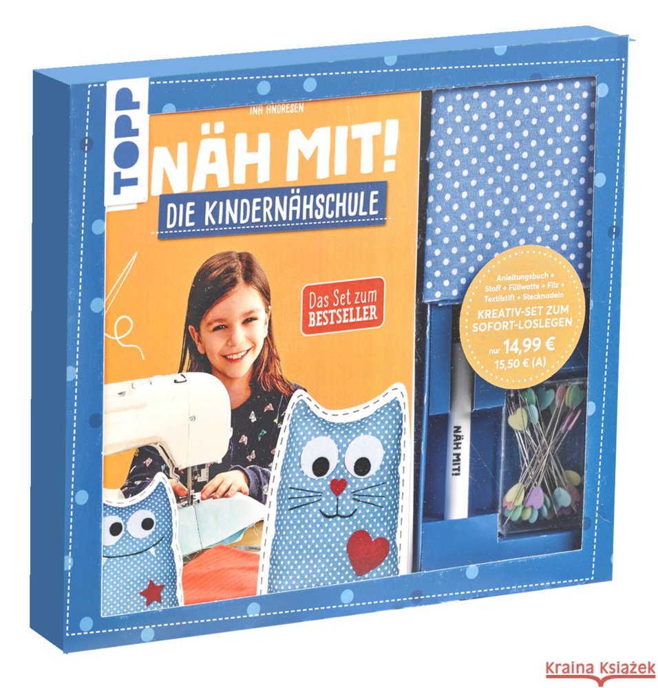 Kreativ-Set: Näh mit! Die Kindernähschule Andresen, Ina 9783735891921 Frech - książka