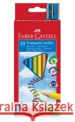 Kredki Jumbo trójkątne 10 kol + temp FABER CASTELL  8991761345016 Faber-Castell - książka