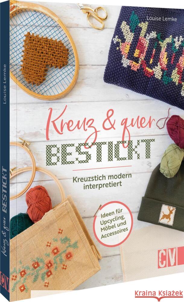 Kreuz und quer bestickt Lemke, Louise 9783841068019 Christophorus - książka