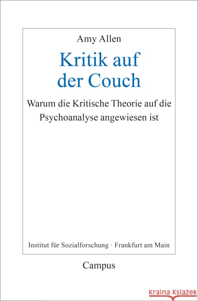 Kritik auf der Couch Allen, Amy 9783593515335 Campus Verlag - książka