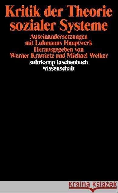 Kritik der Theorie sozialer Systeme  9783518285961 Suhrkamp - książka
