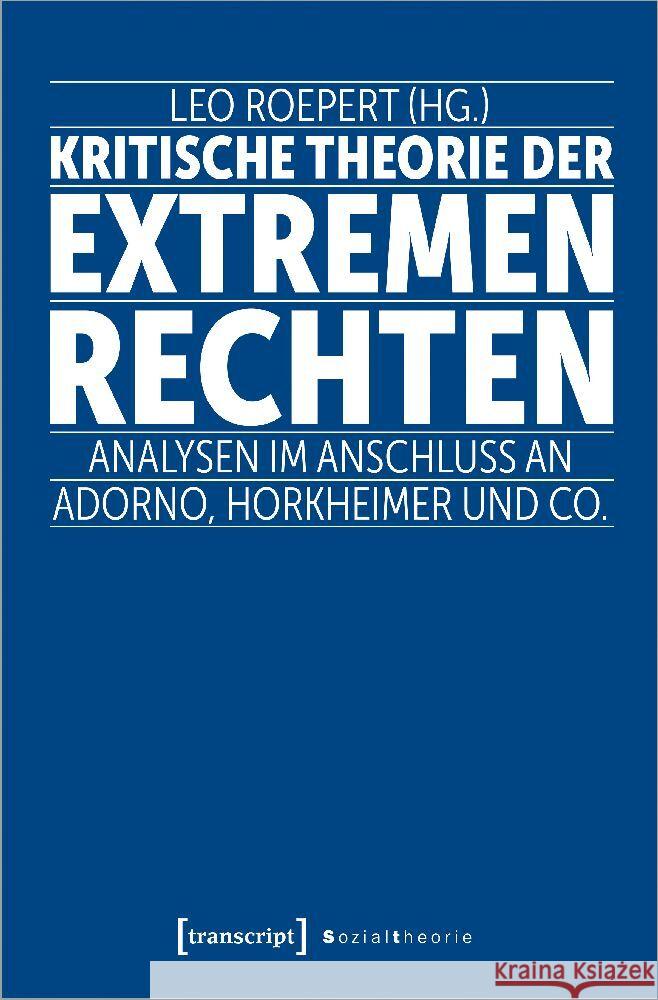 Kritische Theorie der extremen Rechten  9783837662924 transcript Verlag - książka