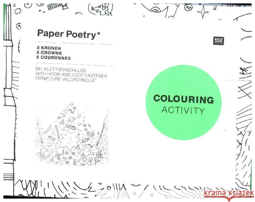 Kronen, Colouring Activity, 5 Stück  4051271387990 RICO-Design tap - książka