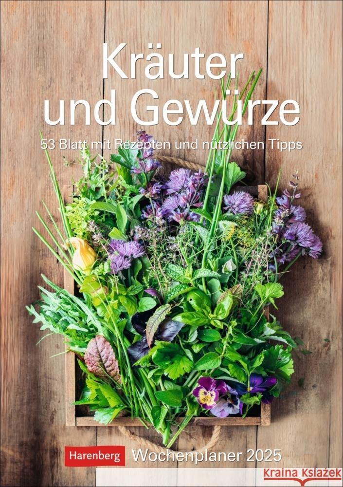 Kräuter und Gewürze Wochenplaner 2025 - 53 Blatt mit Rezepten und nützlichen Tipps Lotz, Brigitte 9783840034282 Harenberg - książka