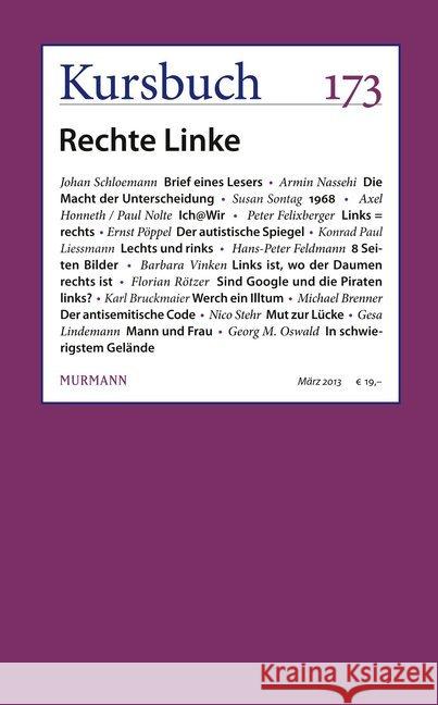 Kursbuch 173 : Rechte Linke  9783867742443 Murmann Verlag - książka