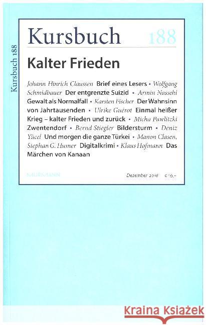 Kursbuch 188 : Kalter Frieden  9783946514305 Murmann Publishers - książka