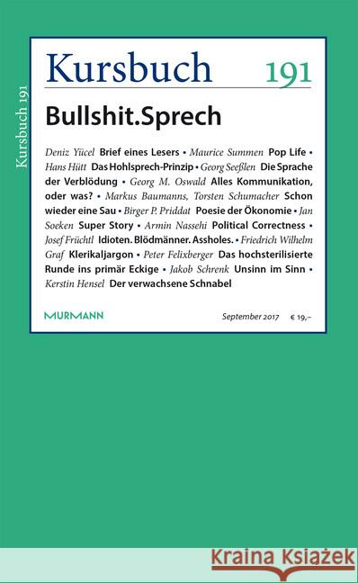 Kursbuch 191 : Bullshit.Sprech  9783946514732 Murmann Publishers - książka