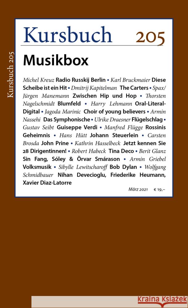 Kursbuch 205  9783961962020 Kursbuch Kulturstiftung - książka