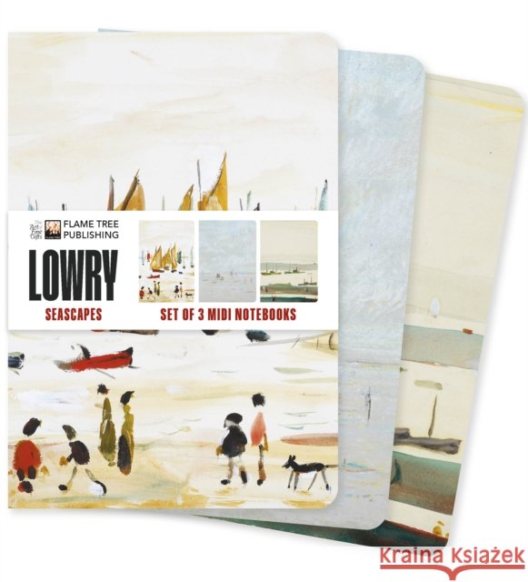 L.S. Lowry: Seascapes Set of 3 Midi Notebooks  9781835626177 Flame Tree Gift - książka