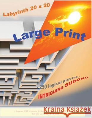 Labyrinth 20 X 20 - 250 Logical Puzzles - Intriguing Sudoku: Large Print + Solutions + Bonus 250 Classic Killer Sudoku Puzzles 