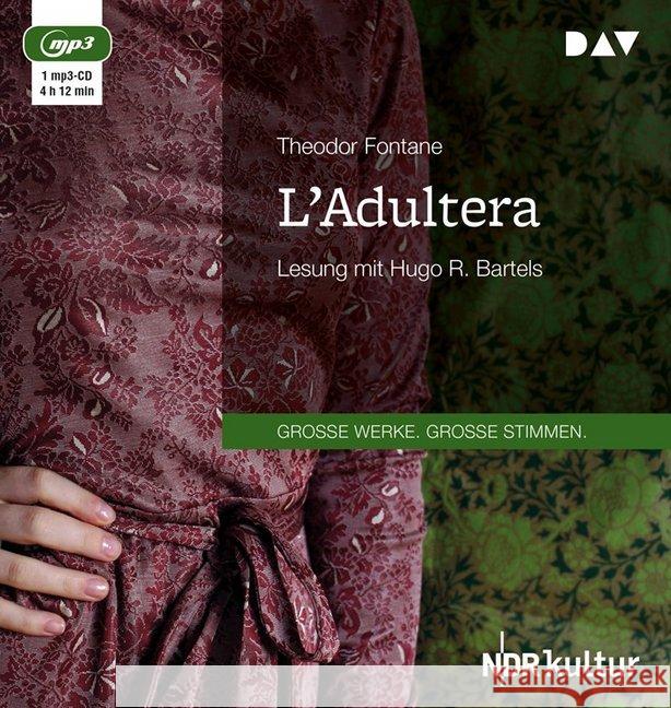 L'Adultera, 1 MP3-CD : Gekürzte Lesung Fontane, Theodor 9783742402103 Der Audio Verlag, DAV - książka